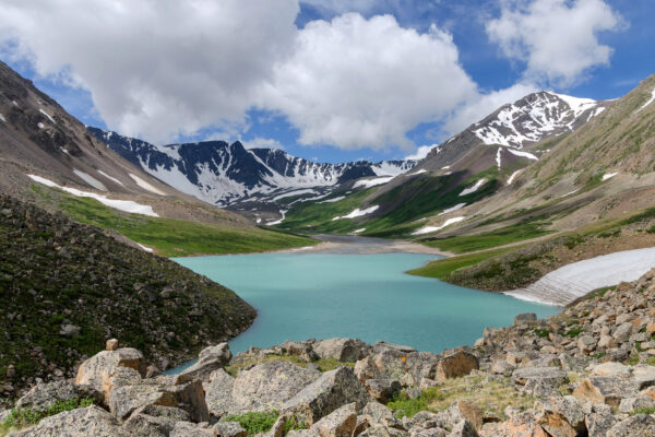 Mongolei Berge Landschaft See