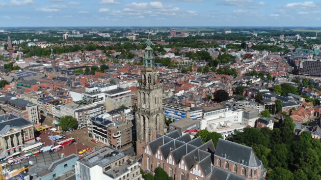 Niederlande Groningen Martinitoren Kirche oben