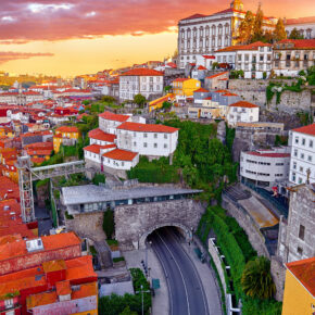 Portugal Porto Top View Sonnenuntergang