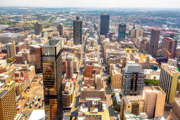 Südafrika Johannesburg Skyline oben