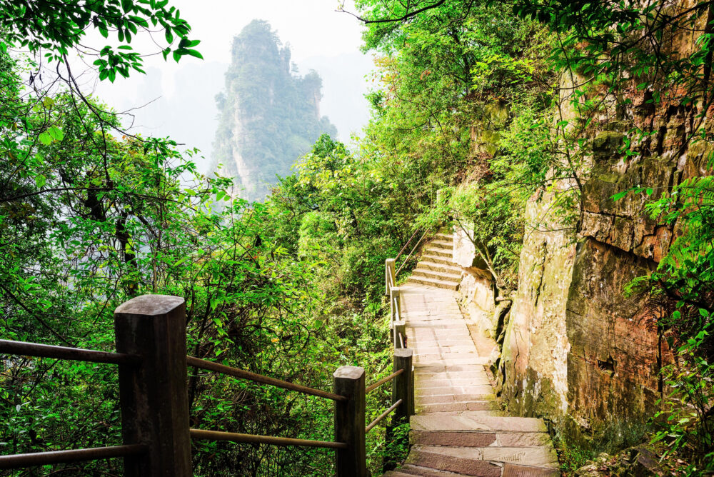 China Zhangjiajie Treppenstufen