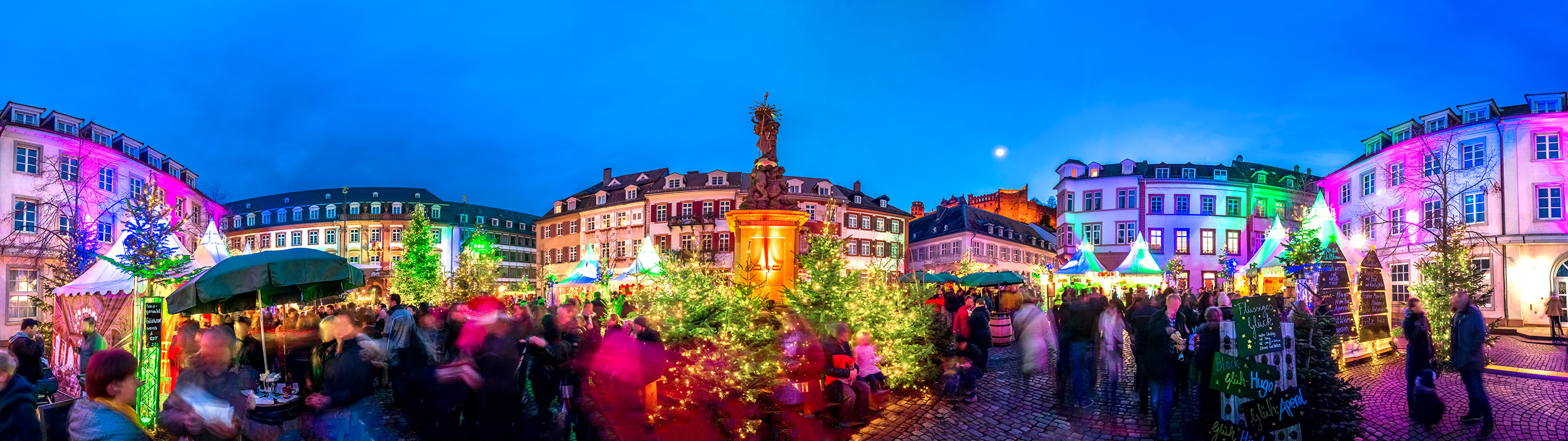 Deutschland Heidelberg Weihnachtsmarkt Panorama Bunt