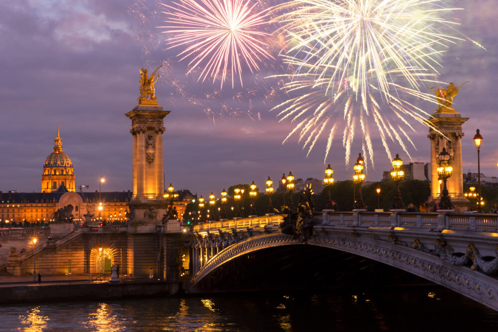 Frankreich Paris Brücke Silvester