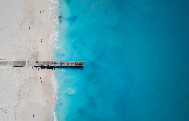 Karibik Turks Caicos Strand Vogelperspektive