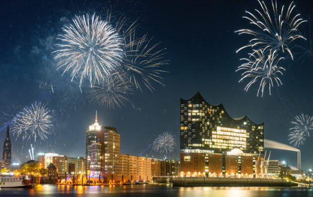 Deutschland Hamburg Silvester Hafen