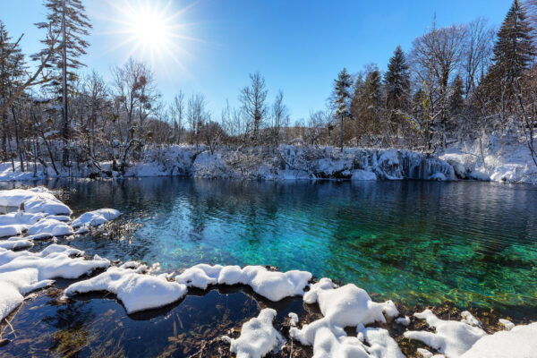 Kroatien Plitvicer Seen Winter See
