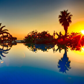 Türkei Side Pool Sonnenuntergang