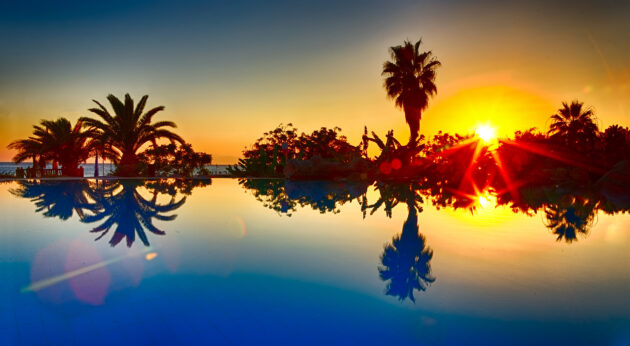 Türkei Side Pool Sonnenuntergang