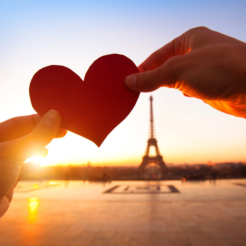 Frankreich Paris Valentinstag herz Eiffelturm