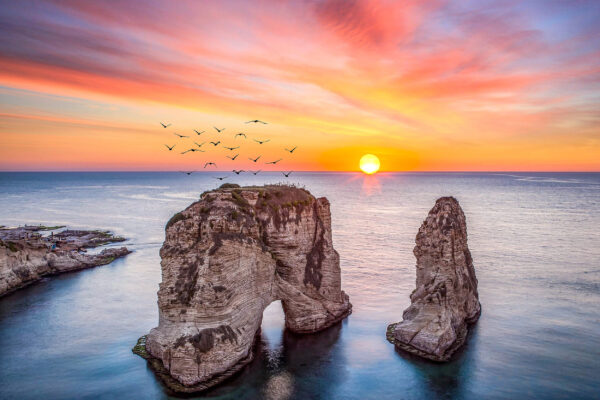 Libanon Beirut Küste Sonnenuntergang