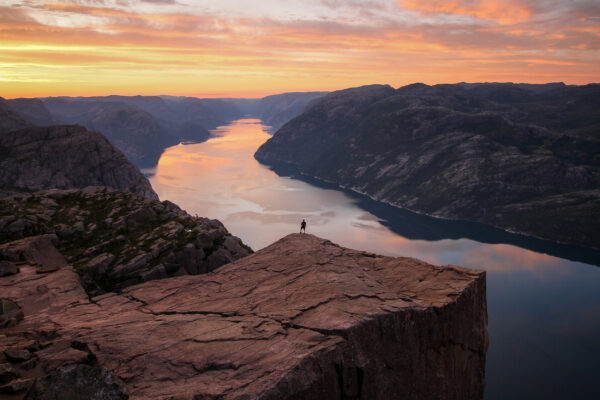 Norwegen Preikestolen Sonnenaufgang