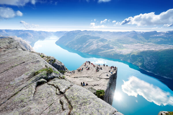 Norwegen Preikestolen von oben