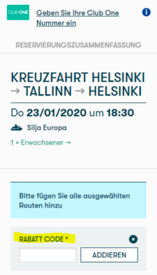 Tallink Gutschein