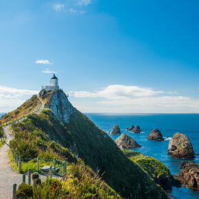 Neuseeland Südküste Nugget Point Leuchtturm