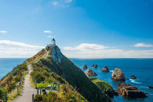 Neuseeland Südküste Nugget Point Leuchtturm