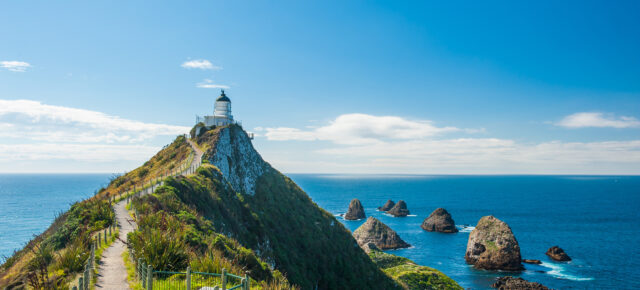 Neuseeland Südküste Nugget Point Leuchtturm