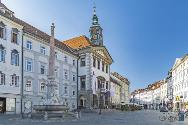 Slowenien Ljubljana Marktplatz
