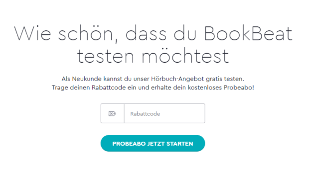 Bookbeat Gutschein einlösen