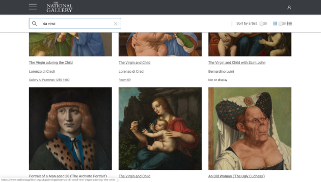 London National Gallery online Sammlung