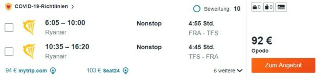 teneriffa flug