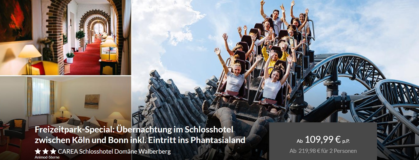 Phantasialand Angebot Tageseintritt + 3* Hotel mit Frühstück ⭐