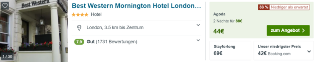 3 Tage London Hotel