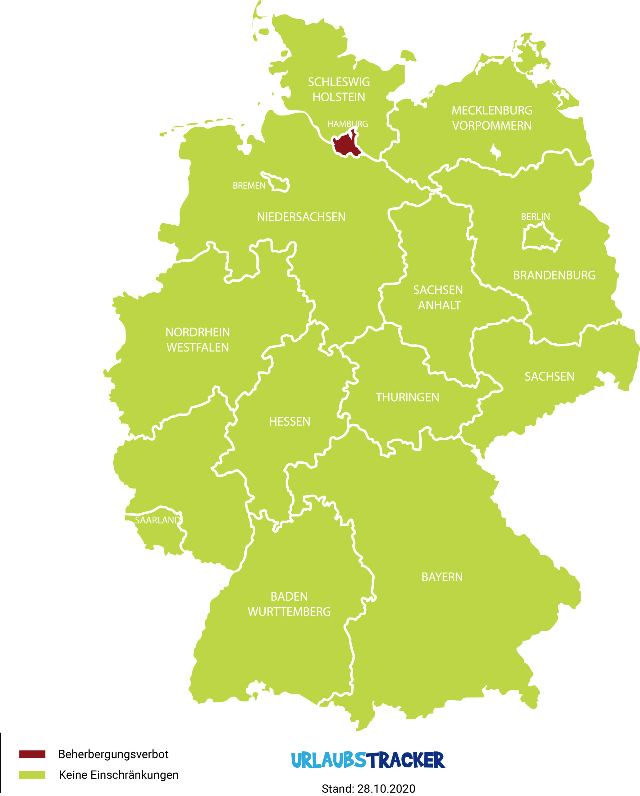 Beherbergungsverbot für Reisende aus deutschen Corona-Hotspots