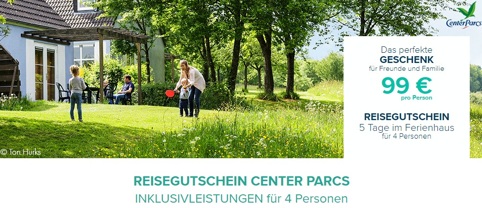 Center Parcs Gutschein: 5 Tage im Ferienhaus für 99€ | Urlaubstracker
