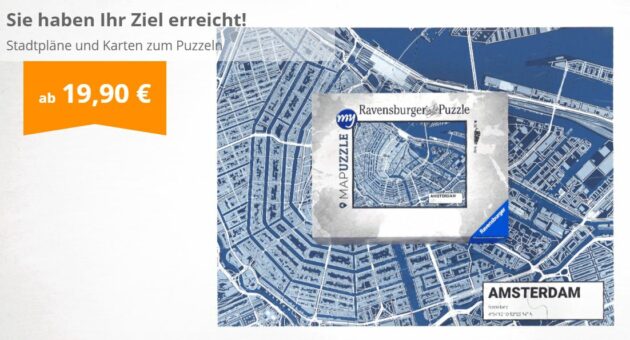 Stadtplanpuzzle Amsterdam City Puzzle,Stadtplan Amsterdam als 500 Teile-Puzzle 