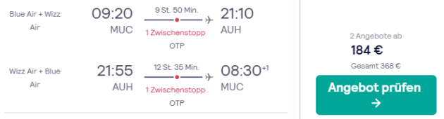 Abu Dhabi Angebot