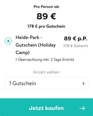 2 Tage Heide Park Gutschein
