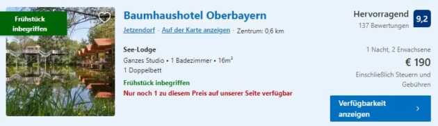 2 Tage Baumhaushotel Bayern