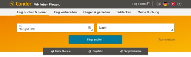 Condor Flüge suchen