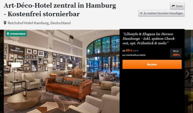 Screenshot: 2 Tage Hamburg Hotel