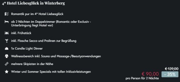 Screenshot 2 Tage Hotel Winterberg
