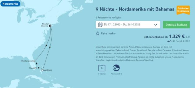 10 Tage Nordamerika Kreuzfahrt