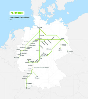 FlixTrain Streckennetz