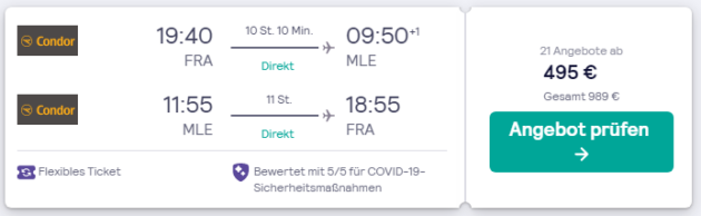 Malediven Flug kaafu