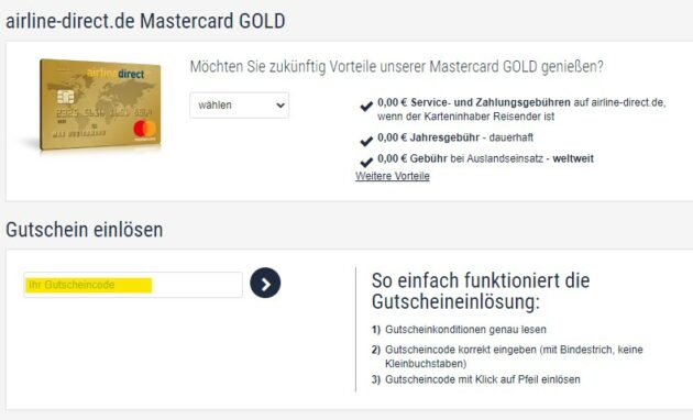 Airline Direct Gutschein