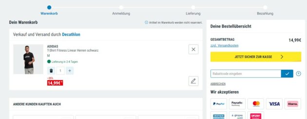 Decathlon Gutschein einlösen