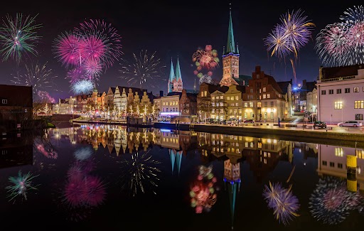 Silvester in Lübeck, Germany.