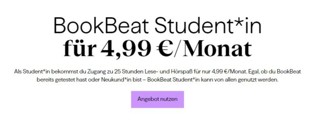 10€ BookBeat Gutschein & 50% Rabatt | Februar 2024