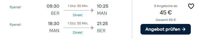 England Flug Angebot