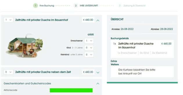WiesenBett Gutschein einlösen