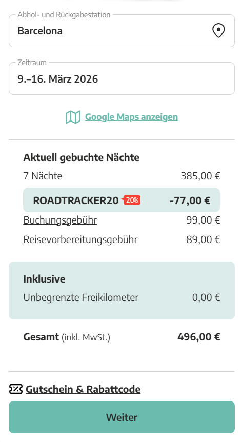 Barcelona Mietwagen Angebot