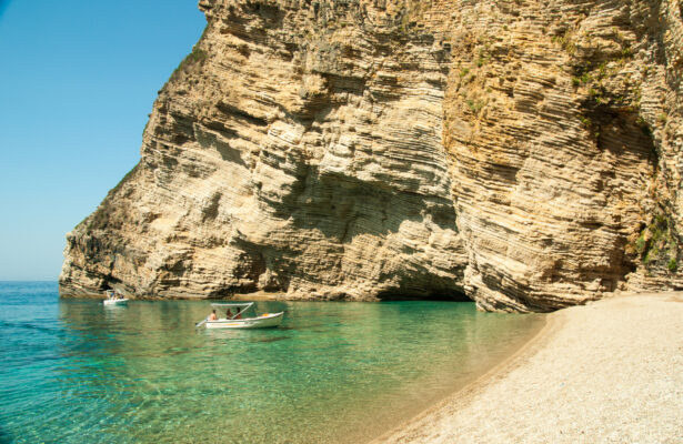 Liapades Beach Korfu Griechenland, traumhafte Bucht in der Nähe vom Strand in Liapades 