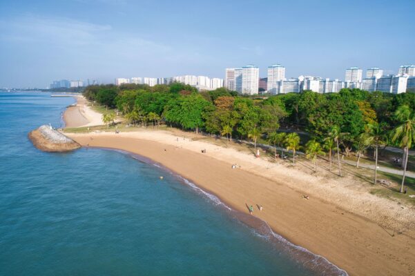 Singapur East Coast Strand von oben