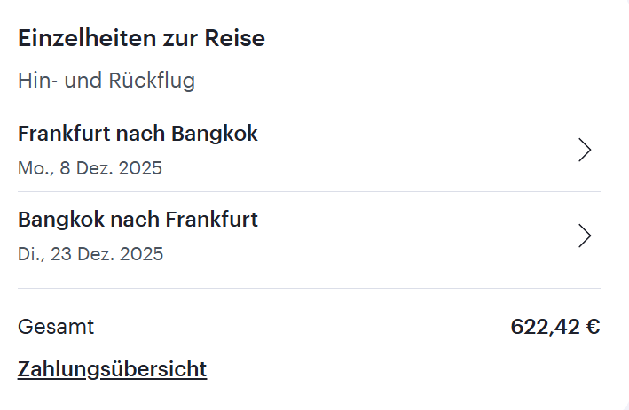 Thailand Flug Angebot