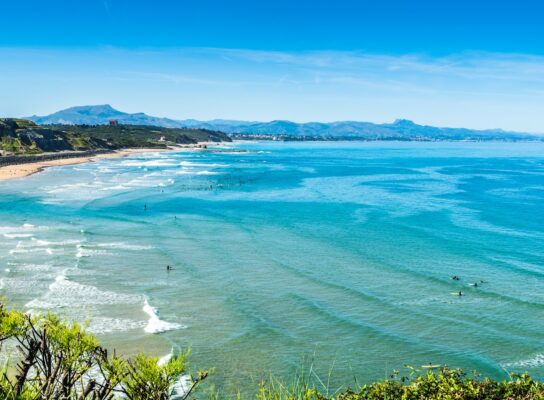 Basque Coast Beach in Biarritz in France