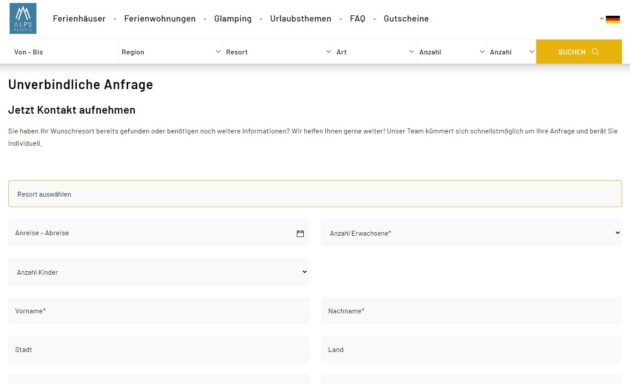 Alps Resorts Gutscheinen könnt Ihr auf der Website von Alps Resorts über das Kontaktformular einlösen.